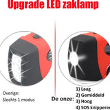 NovaWare Noodradio Solar Opwindbaar - Powerbank Zonneenergie met 5000mAh - FM-AM - Noodpakket - Draagbare Radio – Batterij - Rood