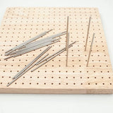 Haakbord - Hout - Complete set met 5 Naalden en 20 Pinnen - Blokkeerbord