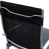 4goodz Comfortabele Zonnebed 7-standen - Textileen ligstoel - Zwart
