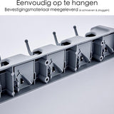 Bezemopbergsysteem - Bezemhouder Voor 5 Bezems- Ophangsysteem Bezem - Ophangsysteem Tuingereedschap - Grijs