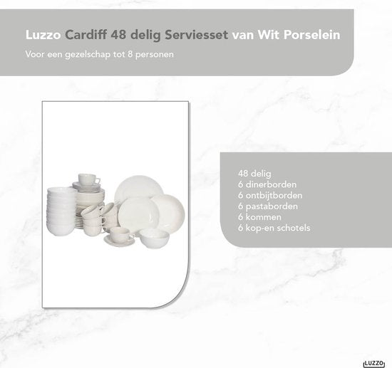 Luzzo® Serviesset met - delig - Wit