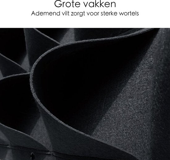Verticale tuin met 18 Plantenzakken voor Buiten en Binnen - Hangende Plantenzak - 100 cm x 50 cm - Hangende Moestuin - Plantenwand - Verticale Tuin - Plantenzakken voor 18 planten - Plantenmuur
