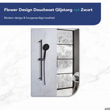 Luzzo® Flower Design Doucheset Glijstang-set - Zwart