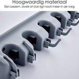 Bezemopbergsysteem - Bezemhouder Voor 5 Bezems- Ophangsysteem Bezem - Ophangsysteem Tuingereedschap - Grijs