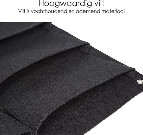 Verticale tuin met 18 Plantenzakken voor Buiten en Binnen - Hangende Plantenzak - 100 cm x 50 cm - Hangende Moestuin - Plantenwand - Verticale Tuin - Plantenzakken voor 18 planten - Plantenmuur