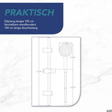 Luzzo® Flat Design douche glijstangset - 3 standen douche -Zwart