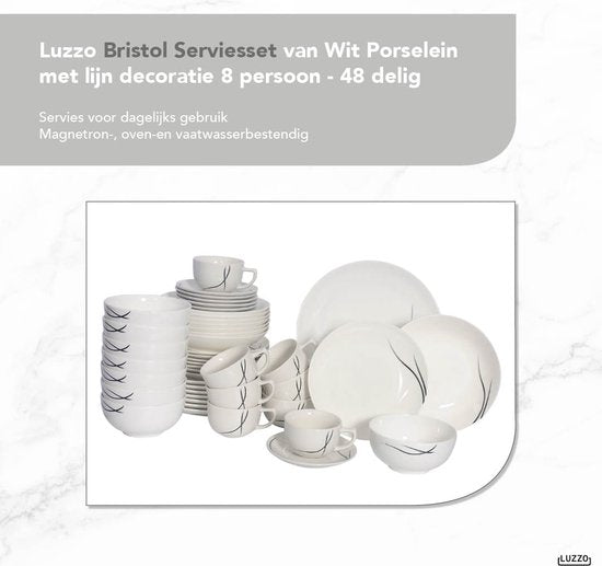 Luzzo® Serviesset met - delig - Wit