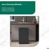 Luzzo® Iowa Black Prullenbak met Sensor 50 Liter - mat Zwart