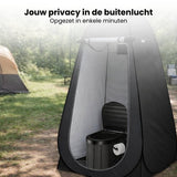 Pop-up Douchetent & Toilet Tent – Camping Douchetent met Opvouwbaar Toilet – Privacy Tent Camping, Festival & Strand – Inclusief Draagtas, Grondpinnen en Scheerlijnen – 190 cm Hoog – Zwart