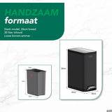 Luzzo® Pedaalemmer California 30L – Mat Zwart – Hygiënisch & Smal