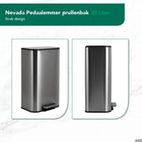 Luzzo® Nevada Pedaalemmer 30 liter - Prullenbak Mat RVS