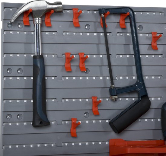 4goodz Gereedschapswand 44-dlg met Wandhouder - Rood/Grijs