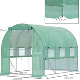 4goodz Foliekas 3x2x2 m tunnel inloopkas kweektent 6 ramen - Groen
