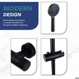 Luzzo® Flower Black Doucheset Thermostaatkraan met Glijstang - Zwart