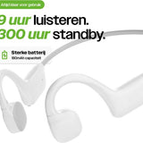 REBØNE® Core Bone Conduction Headphone – Sport Oortjes Draadloos – Open Ear Hardloop Oordopjes – Bluetooth – 9 uur speeltijd – IPX5 – Wit