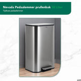 Luzzo® Nevada Pedaalemmer 30 liter - Prullenbak Mat RVS
