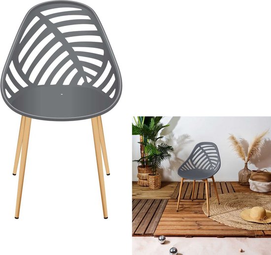 Home Deco Factory Almeria 4 stuks Comfortabele tuinstoelen - Grijs