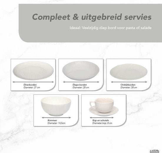 Luzzo® Serviesset met - delig - Wit