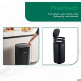 Luzzo® Square Touch Prullenbak 40 liter