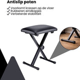 Pianokruk Verstelbaar - Zwart - In 3 Hoogtes verstelbaar - Pianokrukje Inklapbaar - Keyboard Kruk