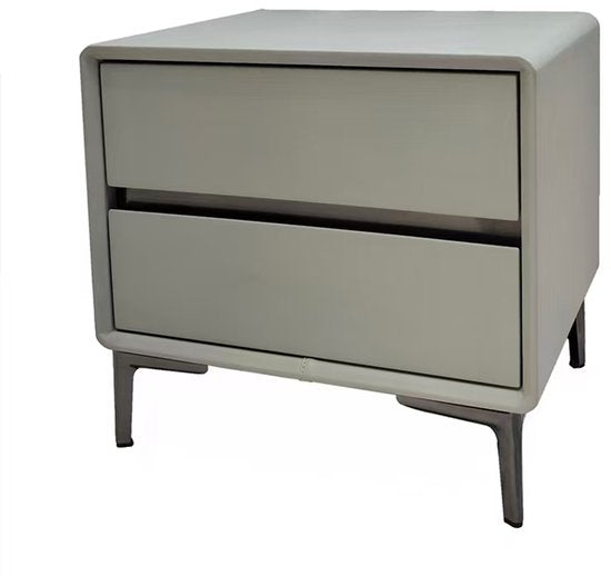 Modern Nachtkastje met 2 Lades – Stijlvol Design Nachtkastje voor Slaapkamer – Houten Lades – Stevige Poten – Tijdloos & Praktisch