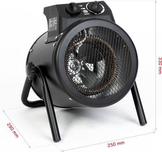 Feistos® Straalkachel Bouwkachel Ikarus 3000 | 3000W - 220V