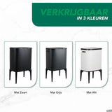 Luzzo® New York Push Afvalscheidingsprullenbak 18 ltr 2 bakken