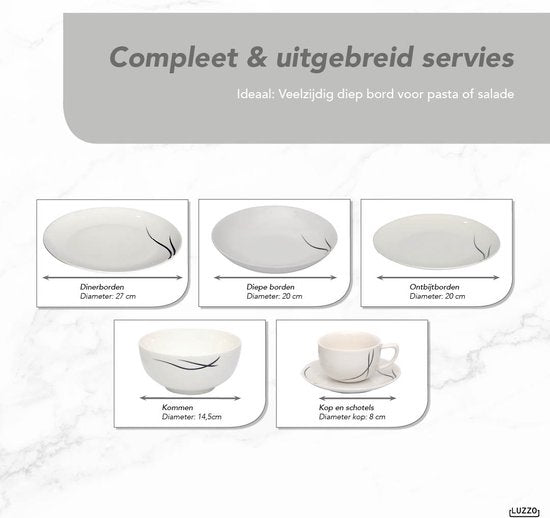 Luzzo® Serviesset met - delig - Wit
