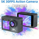 NovaWare Action Camera 5K - Vlog Camera - Onderwater Camera - Waterdicht tot 30M - Actie Camera - 24MP - Ultra 4K met 60 FPS - Beeldstabilisatie EIS - IMX sensor