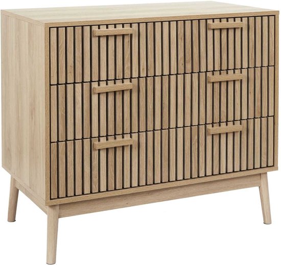 Ladekast Klaus met Panelen voorzijde - Buffetkast 90x49x79 cm - Bruin