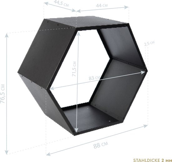 Westmann HaardHout Brandhoutrek WMLG789 - Houtopslag binnen - Zwart