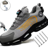 Veiligheidsschoenen Heren - Maat 41 - Stalen Neus & Anti-Perforatie Zool - Lichtgewicht & Ademend - Anti-Slip Werkschoenen met Draaisluiting - Grijs