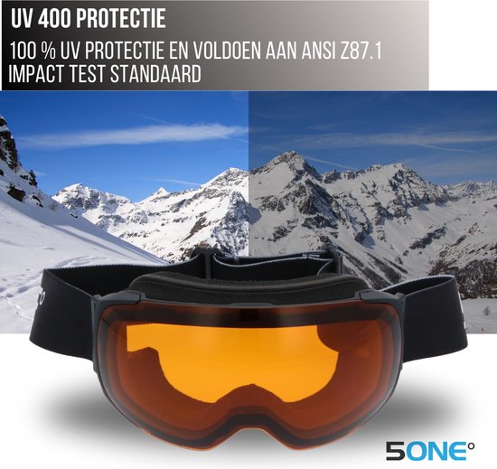 5one® Alpine 9 - Skibril met 2 Verwisselbare Lenzen - en Oranje