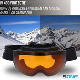 5one® Alpine 9 - Skibril met 2 Verwisselbare Lenzen - en Oranje