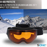 5one® Alpine 9 - Skibril met 2 Verwisselbare Lenzen - en Oranje