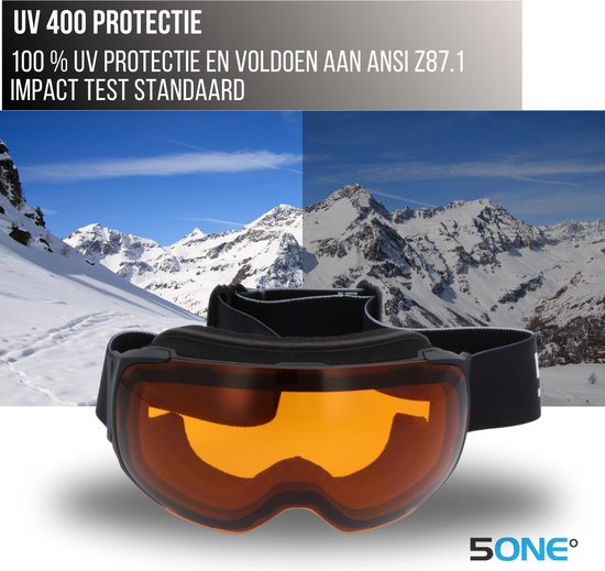 5one® Alpine 9 - Skibril met 2 Verwisselbare Lenzen - en Oranje