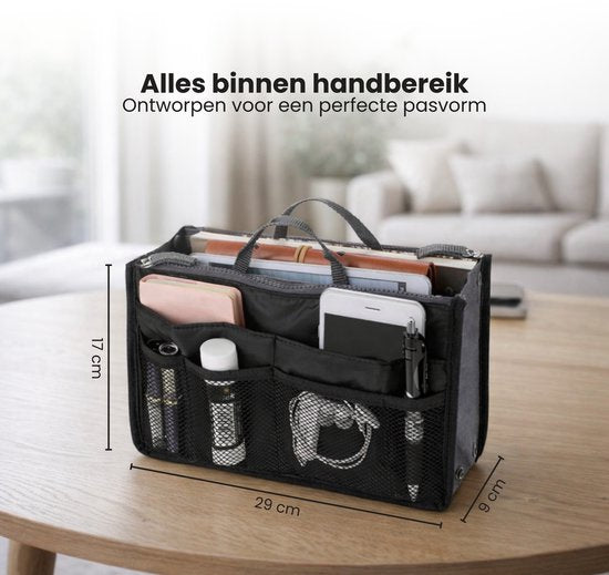Handtas organizer - Bag in Bag - 11 ruime vakken - 17 9 Tasorganizer