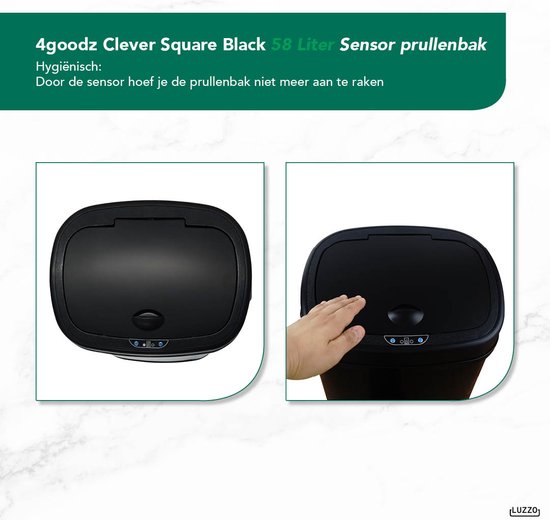 Clever Square sensor prullenbak - liter