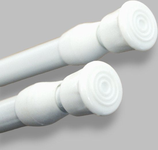 Kledingstang Verstelbaar 60 cm tot 110 cm - 2 Stuks - Wit - Kledingroede Verstelbaar- Douchestang - Garderobestang - Kledingroede Muur - Kledingstangen voor aan de Muur - Kledingstangen