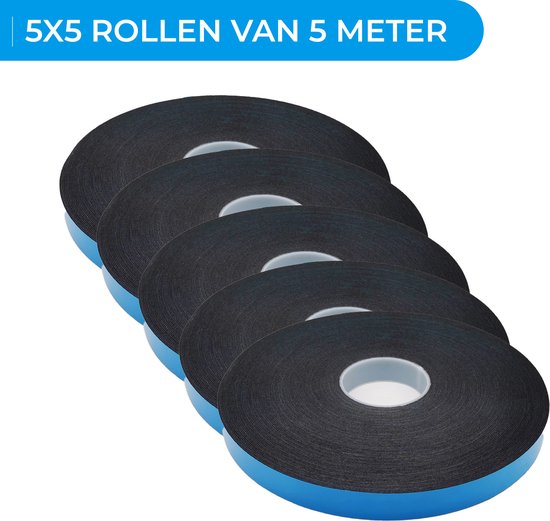 24ME® - 25 Meter Foam Tape – 2 cm Breed – Dubbelzijdige Tape voor Montage, Klussen, Auto & Hobby