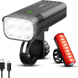 Vesfy Fietslampjes Set - Voorlicht & Achterlicht - USB Oplaadbaar - 1000 Lumen - Waterdicht IPX5 - Fietslamp - Fiets - Stadsfiets
