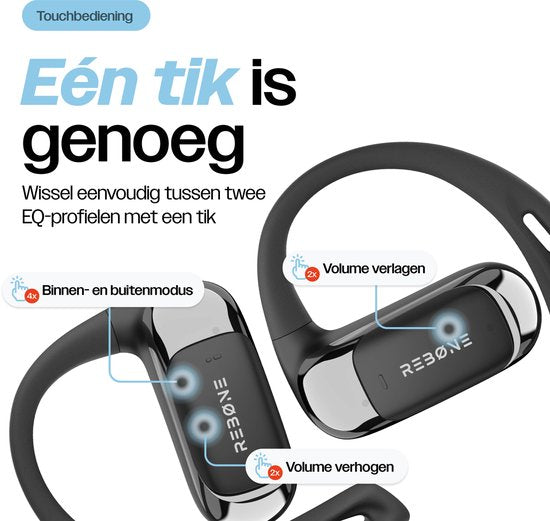 REBØNE® Sport Oortjes - Oordopjes Draadloos - Open ear - Draadloze - Bluetooth Koptelefoon