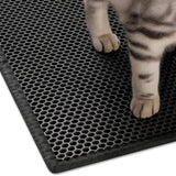 Kattenbakmat - 40 x 50 cm - Waterdicht - Dubbele laag - Honingraatstructuur - Uitloopmat - Placemat Kat - Schoonloopmat Kattenbak - Kattenbak Accessoires - Katten Grit Opvanger - Katten Mat