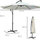 Zweefparasol 300 cm Rond - Creme