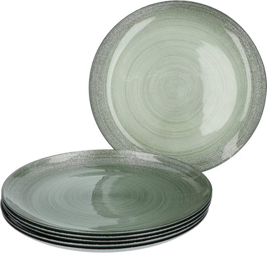6-persoons Green Jem Servies Glas - 12 delig Servies - Groen