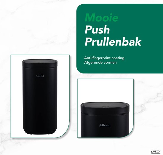 Luzzo® Square Touch Prullenbak 40 liter