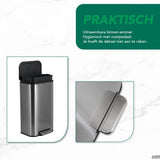 Luzzo® Nevada Pedaalemmer 30 liter - Prullenbak Mat RVS