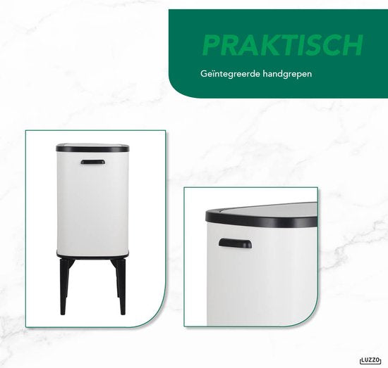 Luzzo® New York Push Afvalscheidingsprullenbak 18 ltr 2 bakken