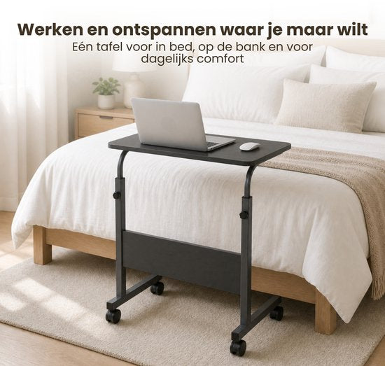 Laptoptafel op Wielen - In Hoogte Verstelbaar