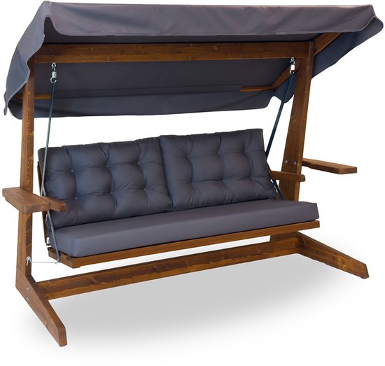 Westmann Viva 2400 Houten 3-zits Hollywood Schommelbank - Grijs